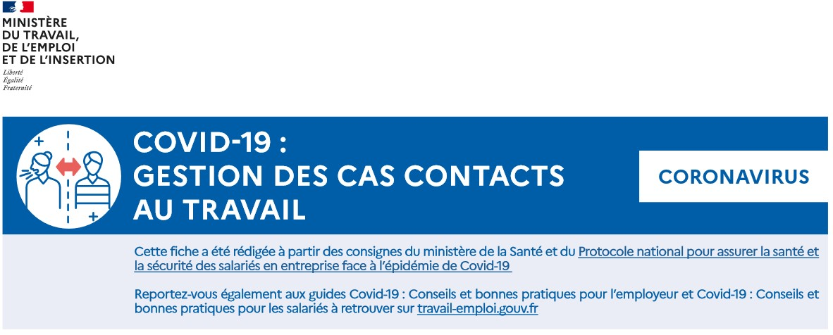 Ministère du Travail : Gestion des cas contacts au travail - 03/2021
